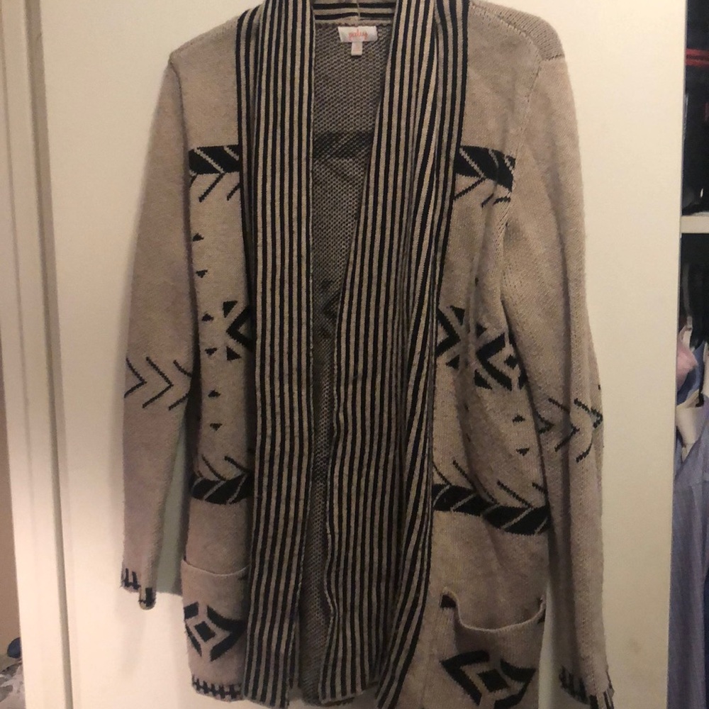 Pixley Brown and Black Sweater with Pockets
